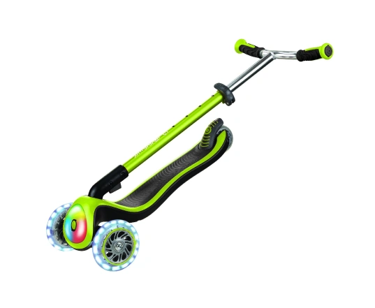 Самокат GLOBBER серії ELITE PRIME зелений, колеса з підсвіткою, 50кг, 3+, 3 колеса