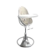 Стульчик для кормления Bloom Fresco Silver в комплекте с вкладышами из экокожи - Coconut white