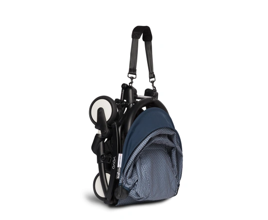 Універсальна коляска 2 в 1 Stokke YOYO³ + люлька Bassinet  BABYZEN Navy Blue/AF Airfrance (шасі Black)
