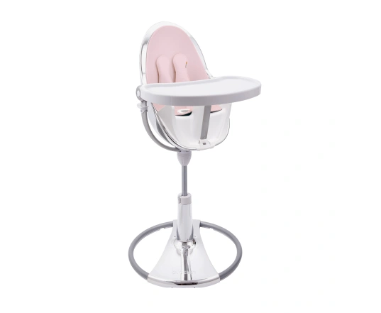 Стульчик для кормления Bloom Fresco White в комплекте с вкладышами из экокожи - Rosewater