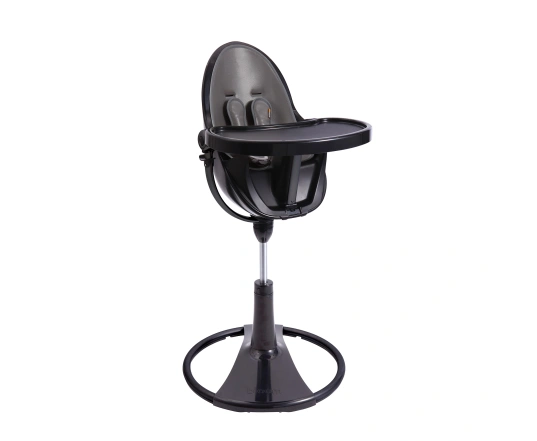 Стульчик для кормления Bloom Fresco Black в комплекте с вкладышами из экокожи - Snake Skin Grey