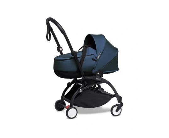 Універсальна коляска 2 в 1 Stokke YOYO³ + люлька Bassinet  BABYZEN Navy Blue/AF Airfrance (шасі Black)