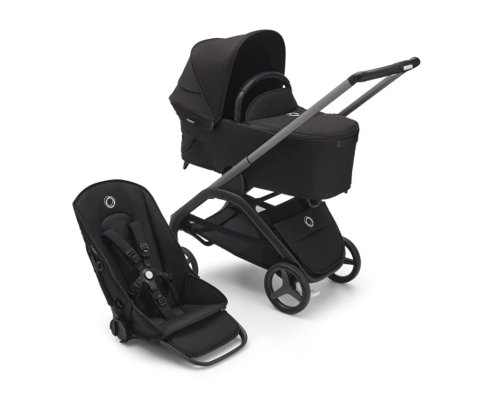 Универсальная коляска 2в1 Bugaboo DRAGONFLY - black/grey melange midnight black