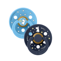 Пустышки BIBS x Moomin Pacifier Colour (2 шт) Good Night Latex Size 1 Breeze mix - изображение