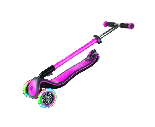 Самокат GLOBBER серії ELITE DELUXE рожевий, колеса з підсвіткою, 50кг, 3+, 3 колеса