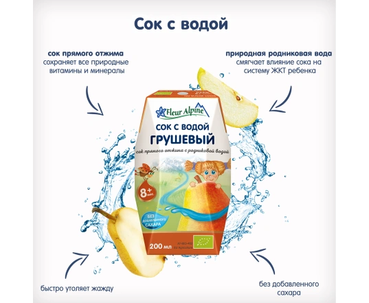 Детский сок с водос Fleur Alpine Грушовый (200мл)