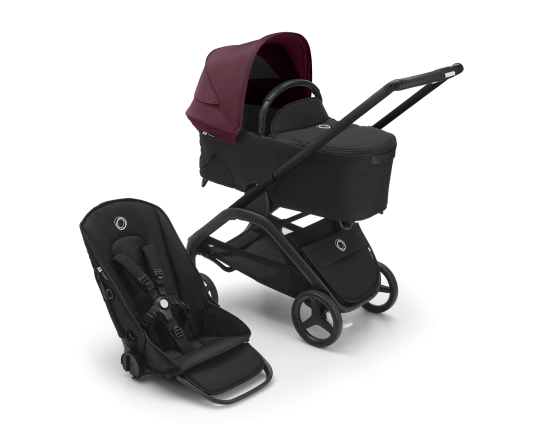 Універсальна коляска 2в1 Bugaboo DRAGONFLY - black/midnight black dark cherry