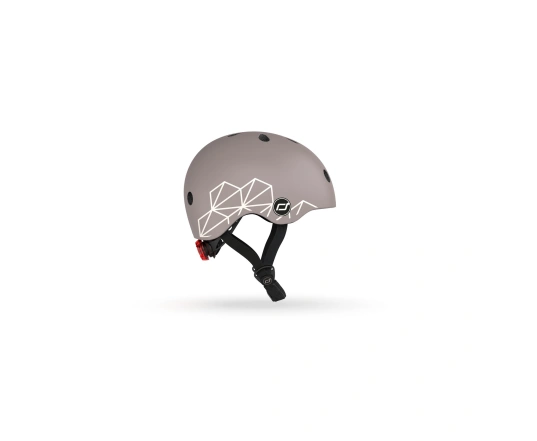 Шолом захисний дитячий Scoot and Ride, коричневий, з ліхтариком, 45-51см