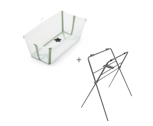 Комплект ванночка для купання Stokke FLEXI BATH та ніжки FLEXI BATH Stand - зелений