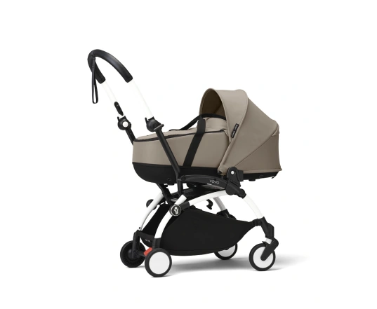 Универсальная коляска 2 в 1 с люлькой newborn shell Stokke YOYO³ Taupe (шасси White)