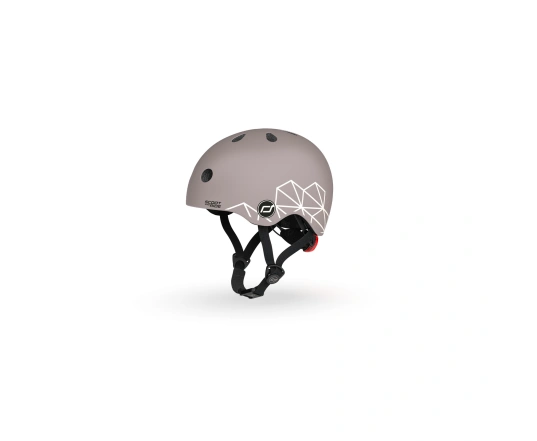 Шолом захисний дитячий Scoot and Ride, коричневий, з ліхтариком, 45-51см