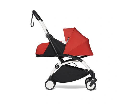 Універсальна коляска Stokke YOYO³ + компактна люлька BABYZEN Red (шасі White)