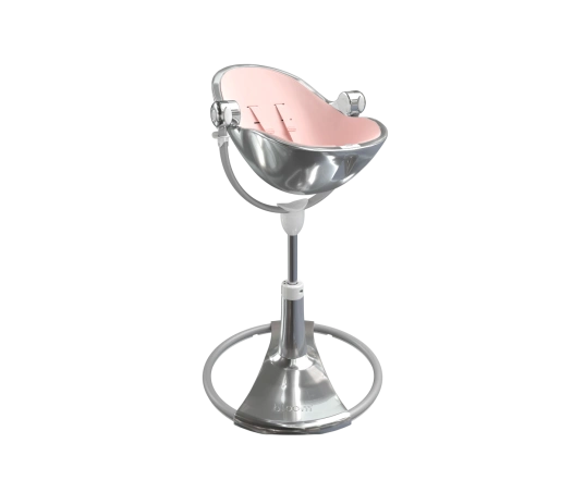 Стульчик для кормления Bloom Fresco Silver в комплекте с вкладышами из экокожи - Rosewater