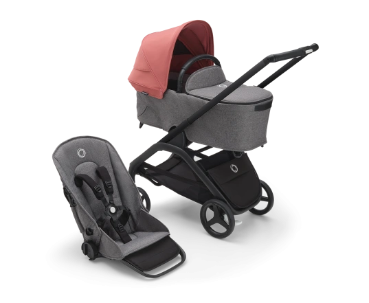 Универсальная коляска 2в1 Bugaboo Dragonfly Sunrise red/Grey mélange-Midnight black