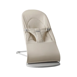 Кресло-шезлонг Balance Soft BabyBjörn (ткань хлопок) - Серый,светло-бежевый - изображение