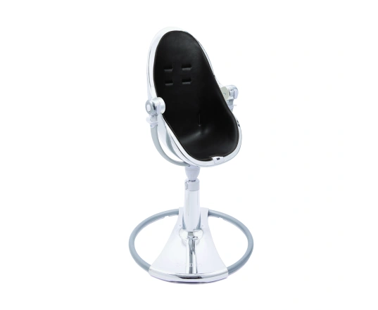 Стульчик для кормления Bloom Fresco Silver в комплекте с вкладышами из экокожи - Midnight black