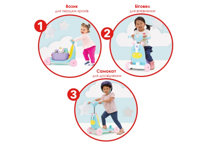 Купити Каталка-самокат SKIP HOP Єдиноріг з доставкою по Україні | KIDSLINE-36 - зображення