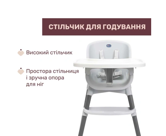 Стільчик для годування Chicco POLLY ZEST - білий