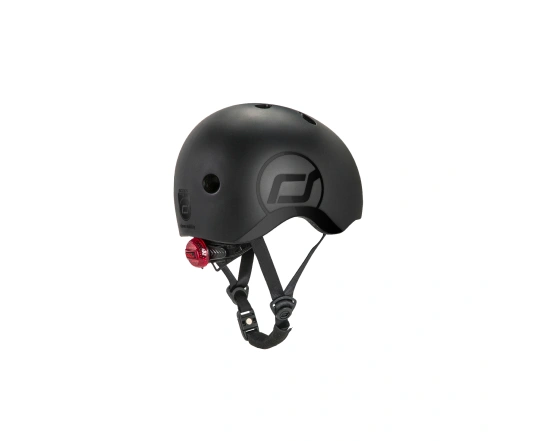 Шолом захисний дитячий Scoot and Ride, чорний, з ліхтариком, 51-53см