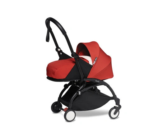 Універсальна коляска 2 в 1 Stokke YOYO³ + компактна люлька BABYZEN Red (шасі Black)
