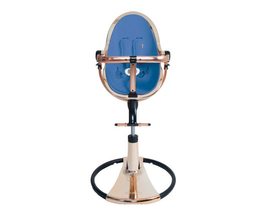 Стільчик для годування Bloom Fresco Rose Gold в комплекті із вставками з екошкіри  - Riviera blue