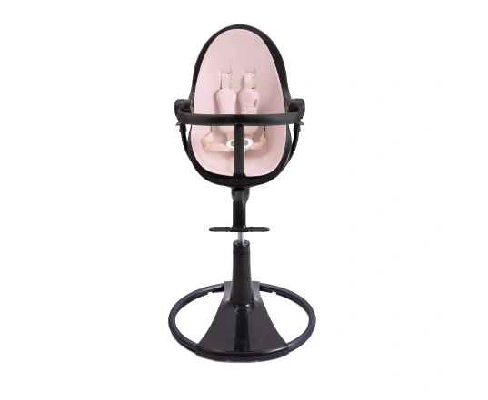 Стульчик для кормления Bloom Fresco Black в комплекте с вкладышами из экокожи - Rosewater