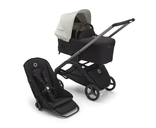 Универсальная коляска 2в1 Bugaboo DRAGONFLY - black/grey melange misty white