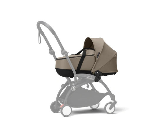 Универсальная коляска 2 в 1 с люлькой newborn shell Stokke YOYO³ Taupe (шасси White)