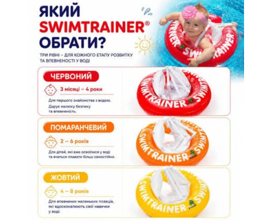 Коло надувне Swimtrainer Classic помаранчевий (від 2 до 6 років)