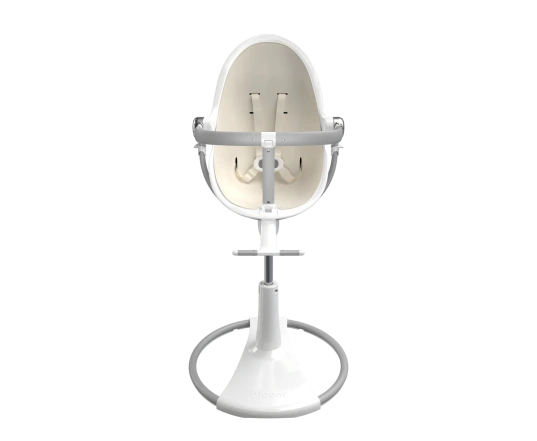 Стульчик для кормления Bloom Fresco White в комплекте с вкладышами из экокожи - Coconut white