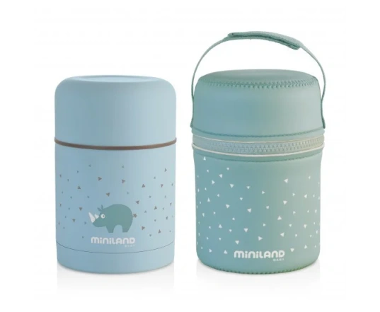 Термос пищевой голубой Miniland Silky Food Thermos Blue 600мл