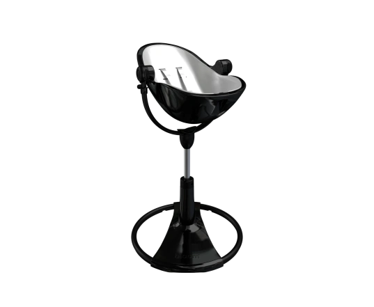 Стульчик для кормления Bloom Fresco Black в комплекте с вкладышами из экокожи - Lunar silver