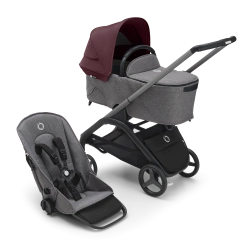 Универсальная коляска 2в1 Bugaboo DRAGONFLY - grafite/grey melange dark cherry - изображение