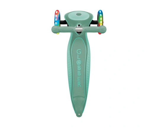 Самокат GLOBBER серії PRIMO FOLDABLE PLUS LIGHTS, м'ятний, колеса з підсвіткою, 50кг, 3+