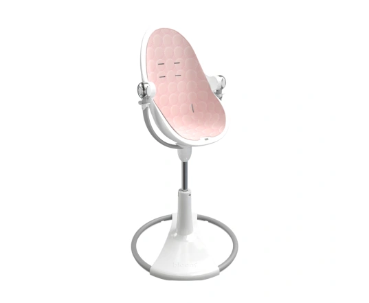 Стульчик для кормления Bloom Fresco White в комплекте с хлопковыми вкладышами - Blush pink