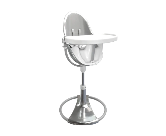 Стульчик для кормления Bloom Fresco Silver в комплекте с вкладышами из экокожи - Lunar silver